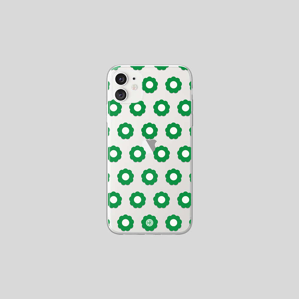108seoulPANSY BLOSSOM jelly case_green