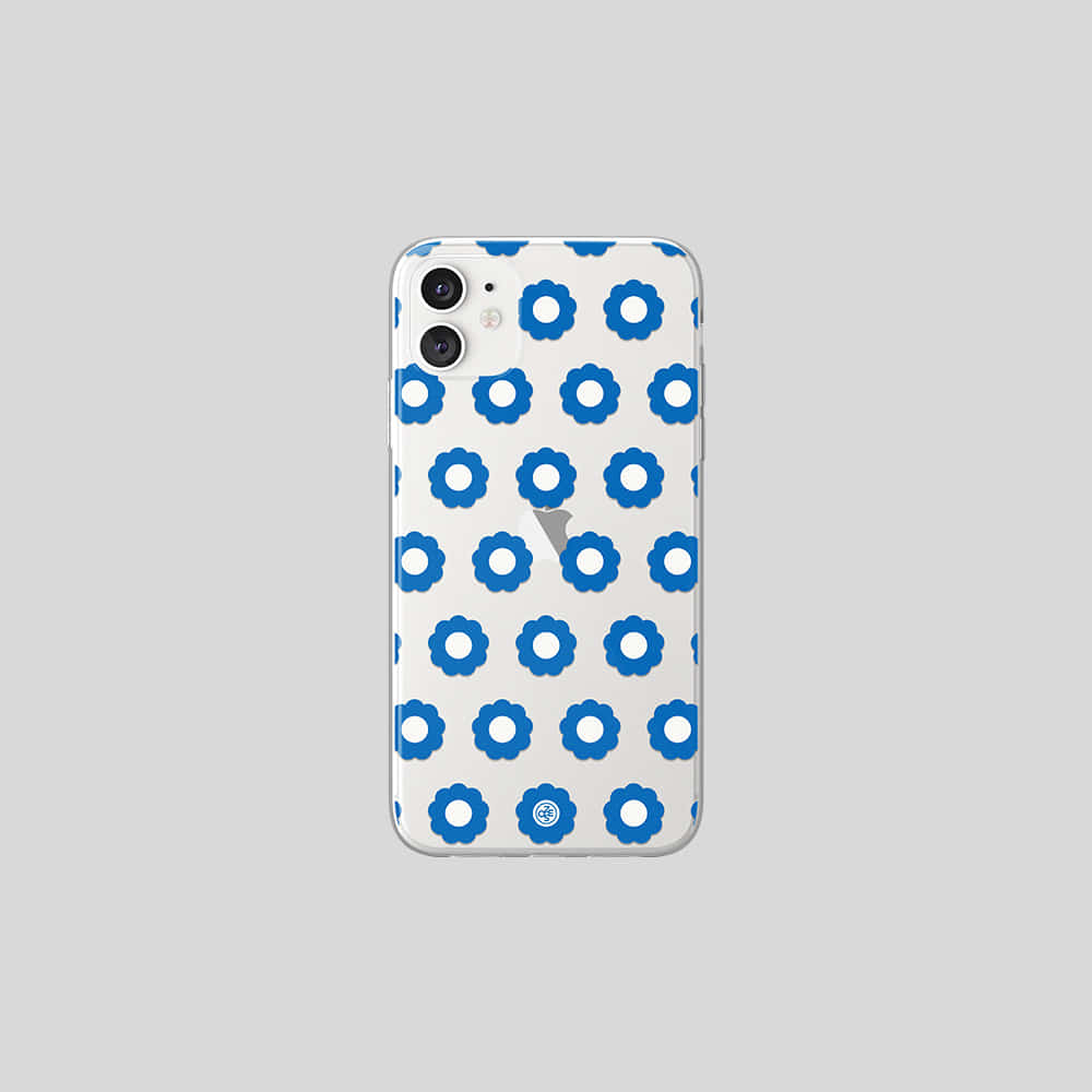 108seoulPANSY BLOSSOM jelly case_blue