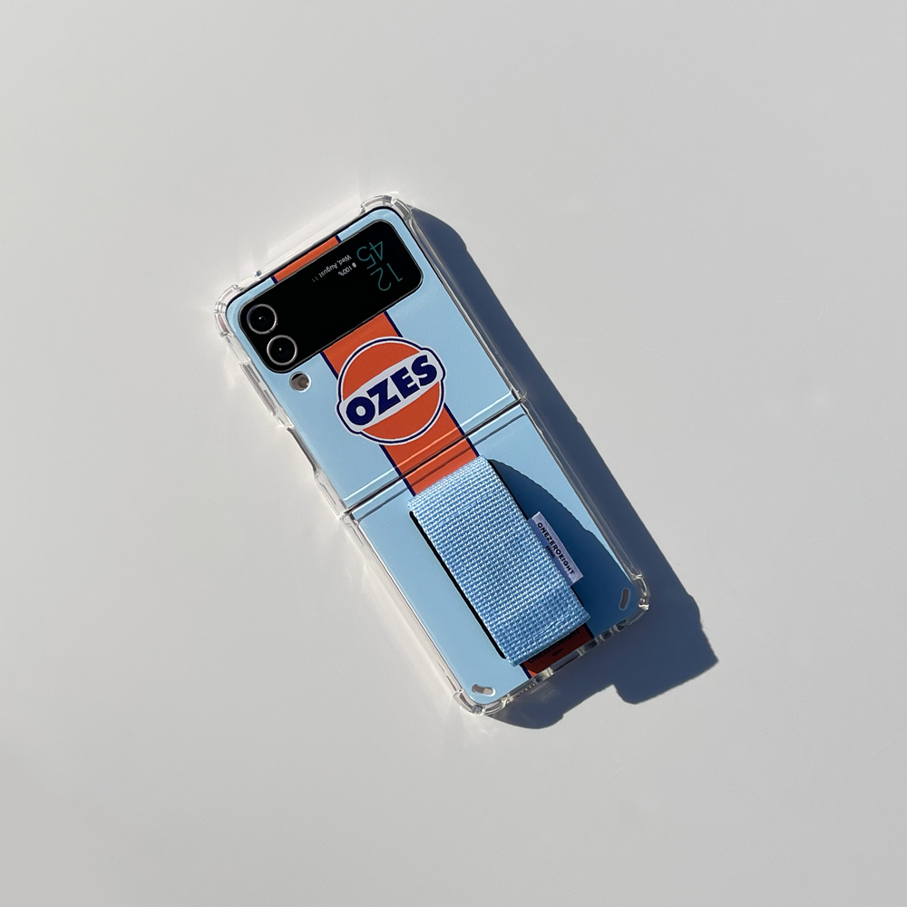 108seoul[Galaxy Z Flip] 108 MINI HANG-ON(30mm) CENTER COURT_blue orange_ozes(tank-bumper-jelly)