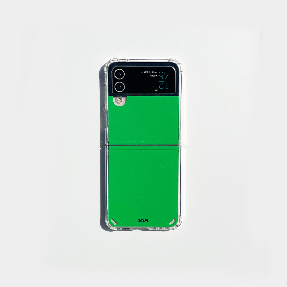 108seoul[Galaxy Z Flip] 108 GLARE GREEN(tank-bumper-jelly)
